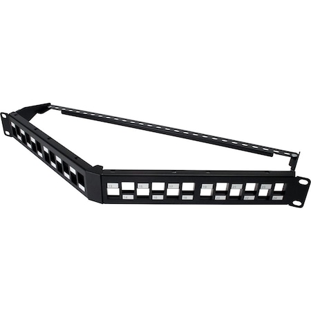 Quest Technology International Unloaded Staggered Patch Panel W/ Manager, 24-Port, 1U - Angled NBP-6224